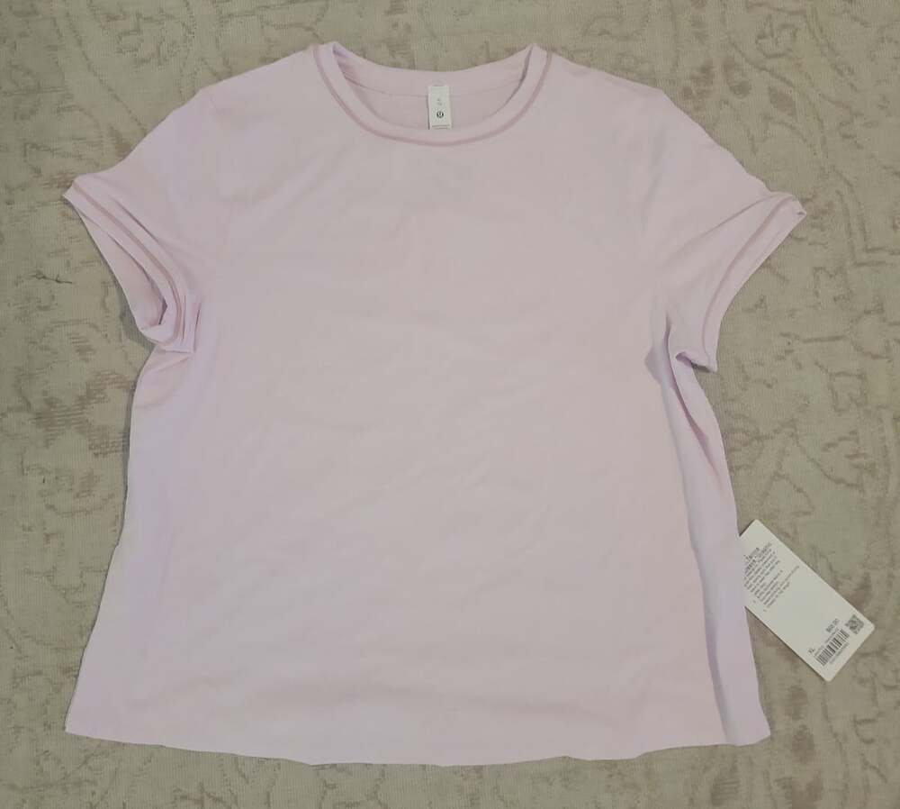 NEW LULULEMON Crewneck Tennis Short-sleeve Shirt pink XL . DW